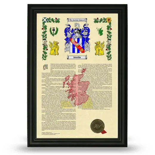 Isterlin Armorial History Framed - Black