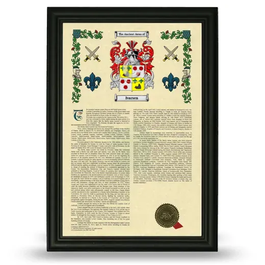 Ivarsen Armorial History Framed - Black