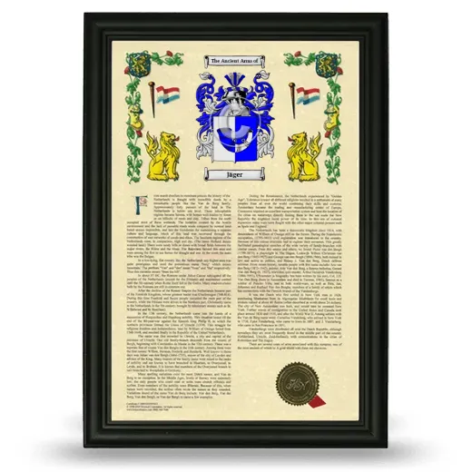 Jäger Armorial History Framed - Black