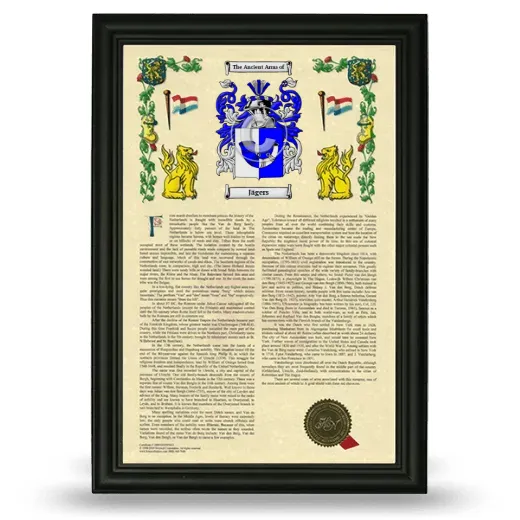 Jägers Armorial History Framed - Black