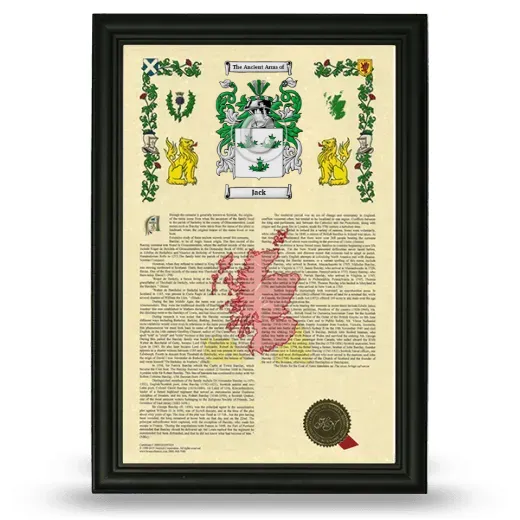 Jack Armorial History Framed - Black