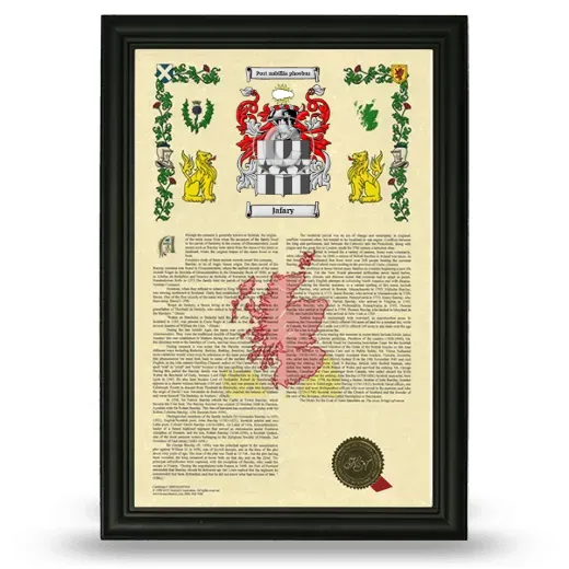 Jafary Armorial History Framed - Black