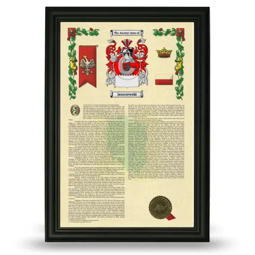 Jaraczewski Armorial History Framed - Black