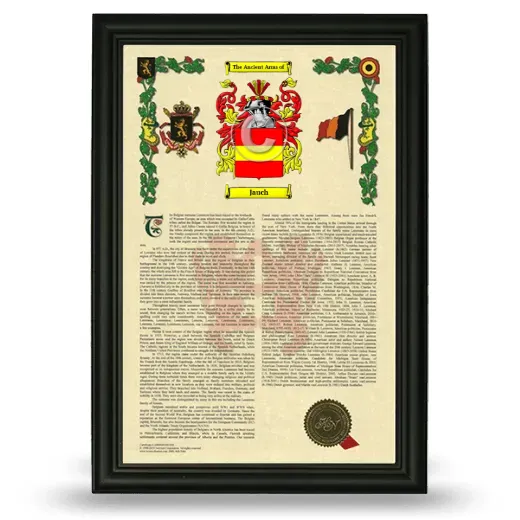 Jauch Armorial History Framed - Black