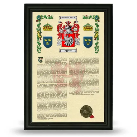 Jeppson Armorial History Framed - Black