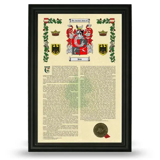 Jess Armorial History Framed - Black