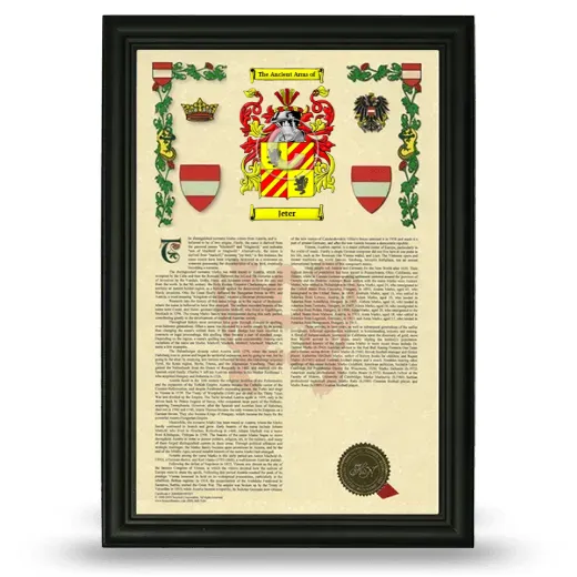 Jeter Armorial History Framed - Black