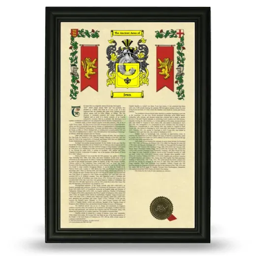 Jeun Armorial History Framed - Black