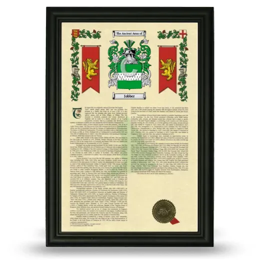 Jobber Armorial History Framed - Black