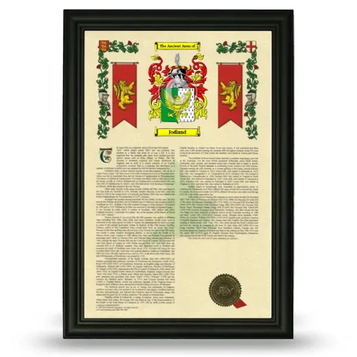 Jodland Armorial History Framed - Black