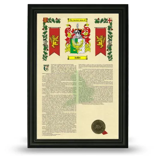 Jodlet Armorial History Framed - Black