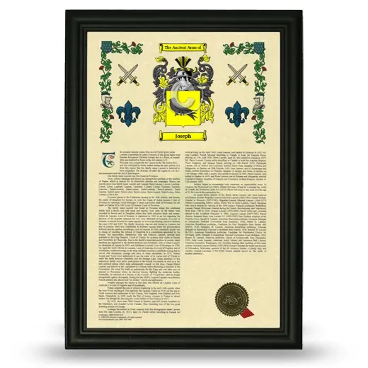 Joseph Armorial History Framed - Black