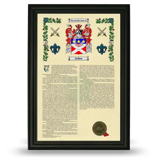 Joulian Armorial History Framed - Black