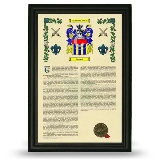 Joyant Armorial History Framed - Black