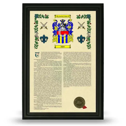 Joyet Armorial History Framed - Black
