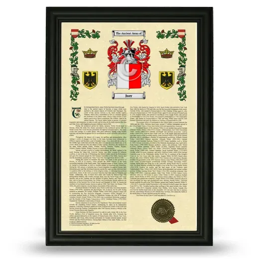 Juer Armorial History Framed - Black