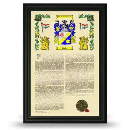 Küpfer Armorial History Framed - Black