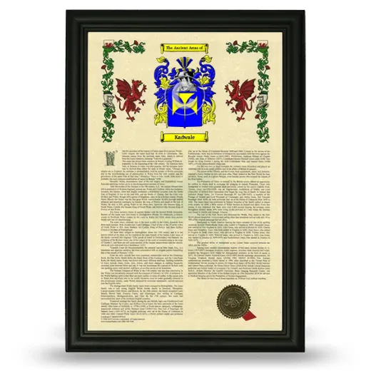 Kadwale Armorial History Framed - Black