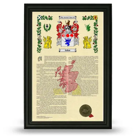 Kahar Armorial History Framed - Black