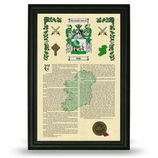 Kala Armorial History Framed - Black