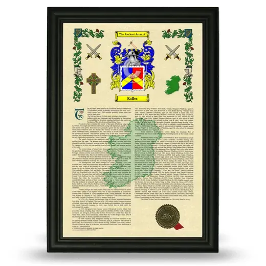 Kalles Armorial History Framed - Black