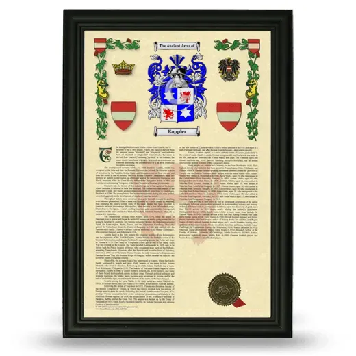 Kappler Armorial History Framed - Black