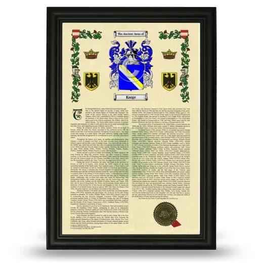 Karge Armorial History Framed - Black