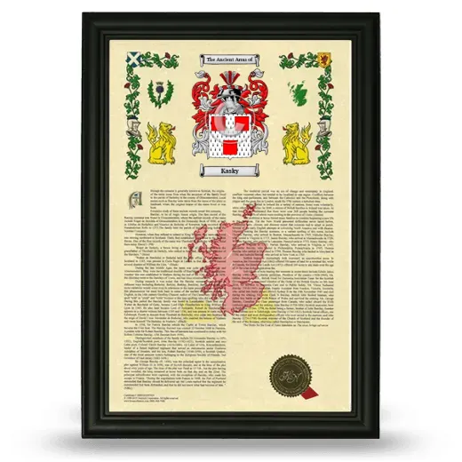 Kasky Armorial History Framed - Black