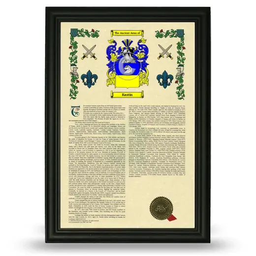 Kastin Armorial History Framed - Black