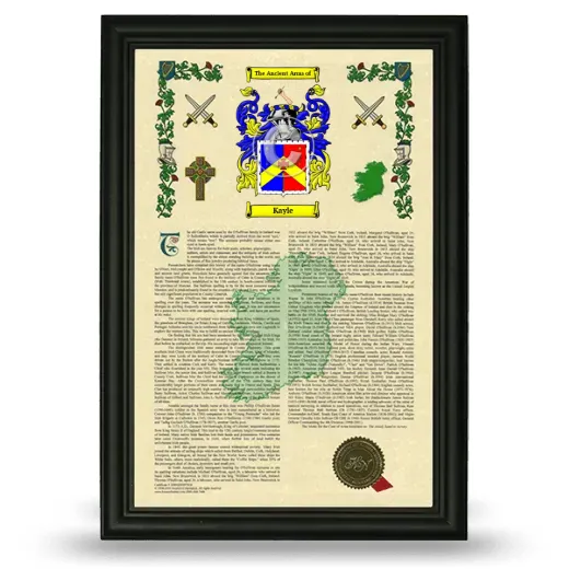 Kayle Armorial History Framed - Black