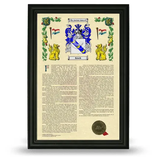 Keack Armorial History Framed - Black