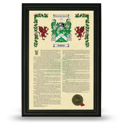 Kedgvine Armorial History Framed - Black