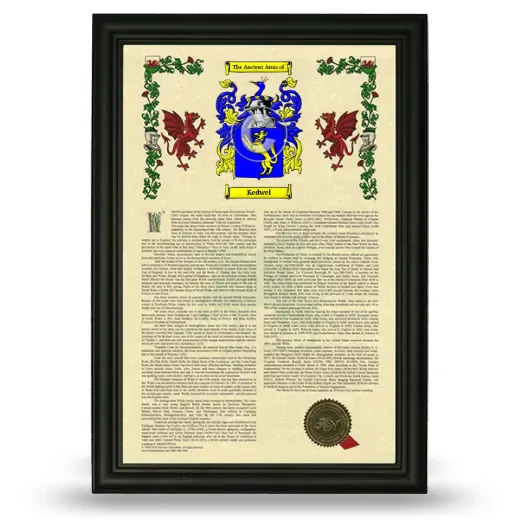 Kedwel Armorial History Framed - Black