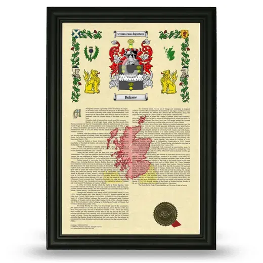 Kelsow Armorial History Framed - Black