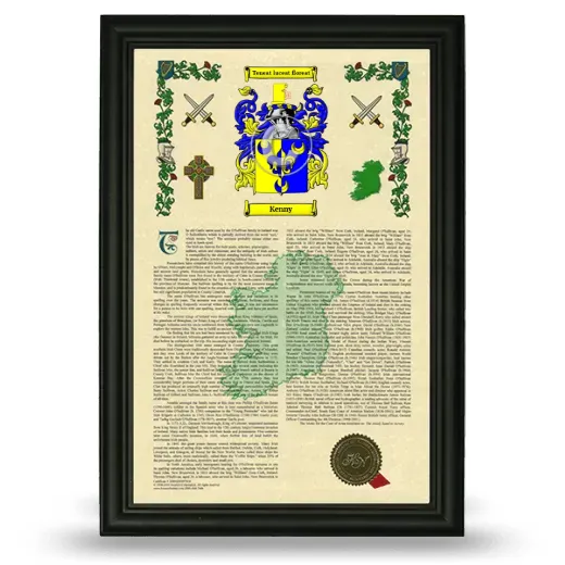 Kenny Armorial History Framed - Black