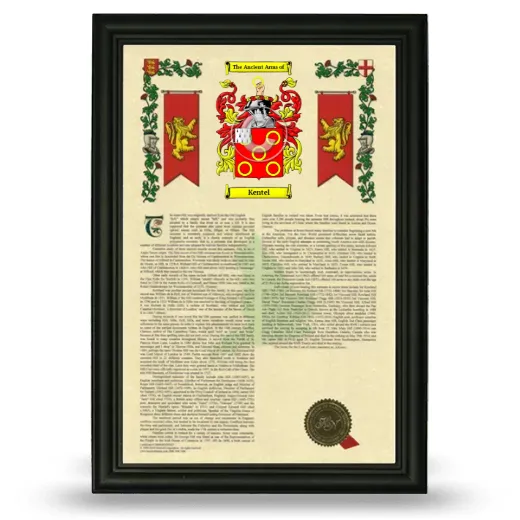Kentel Armorial History Framed - Black
