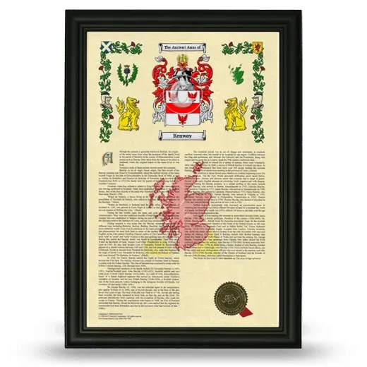 Kenway Armorial History Framed - Black