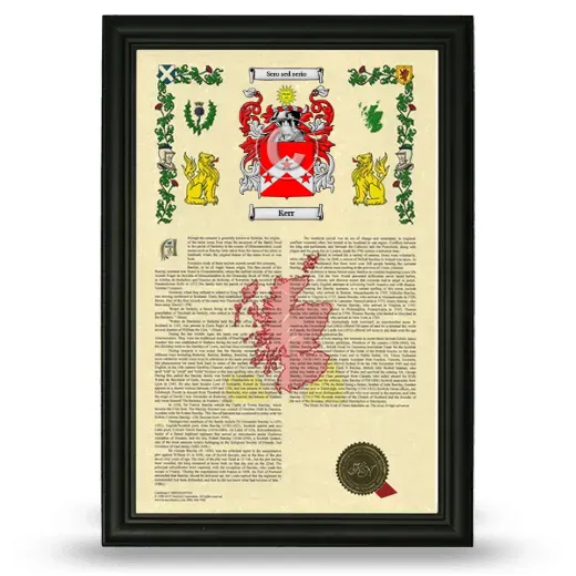 Kerr Armorial History Framed - Black