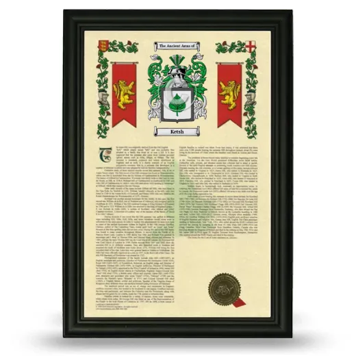 Ketsh Armorial History Framed - Black