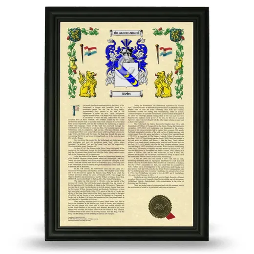 Kicks Armorial History Framed - Black