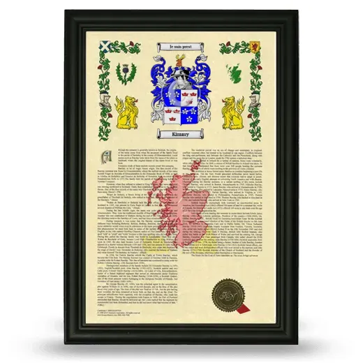 Kimmy Armorial History Framed - Black