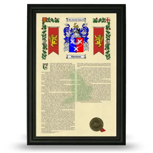 Kinesman Armorial History Framed - Black
