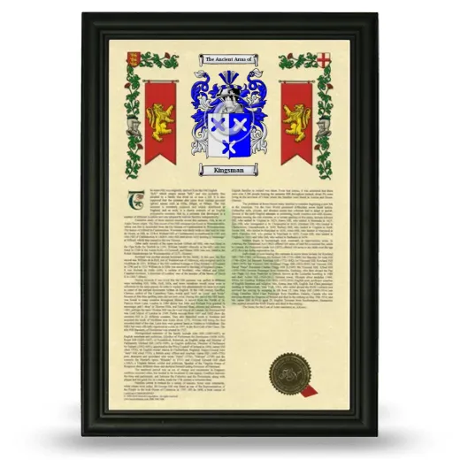 Kingsman Armorial History Framed - Black