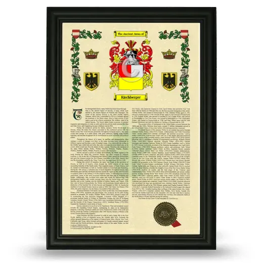 Kirchberger Armorial History Framed - Black