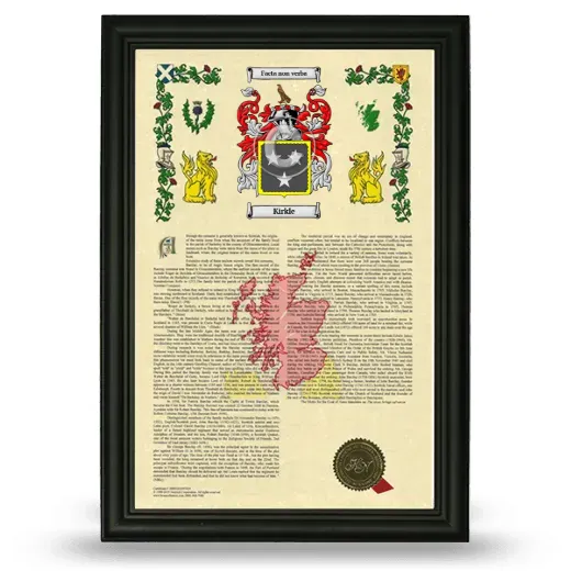 Kirkle Armorial History Framed - Black