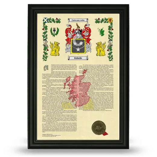 Kirkolis Armorial History Framed - Black