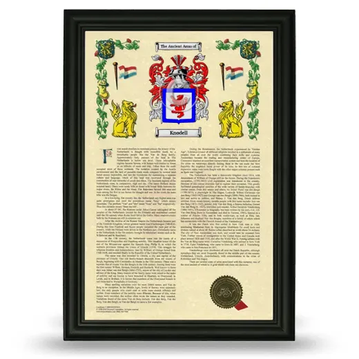 Knodell Armorial History Framed - Black