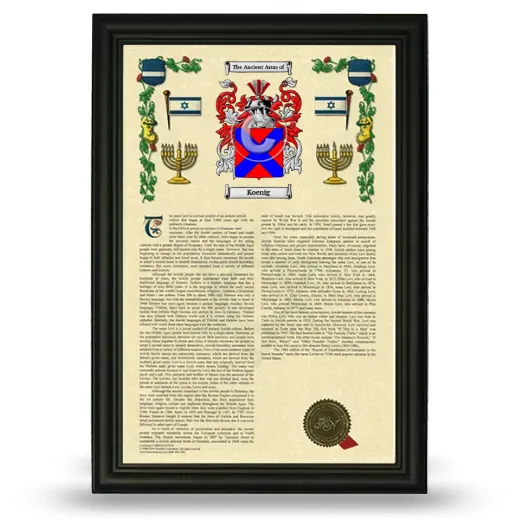 Koenig Armorial History Framed - Black