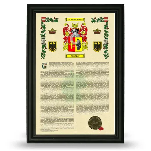 Koestner Armorial History Framed - Black
