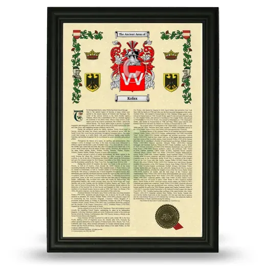 Kofax Armorial History Framed - Black